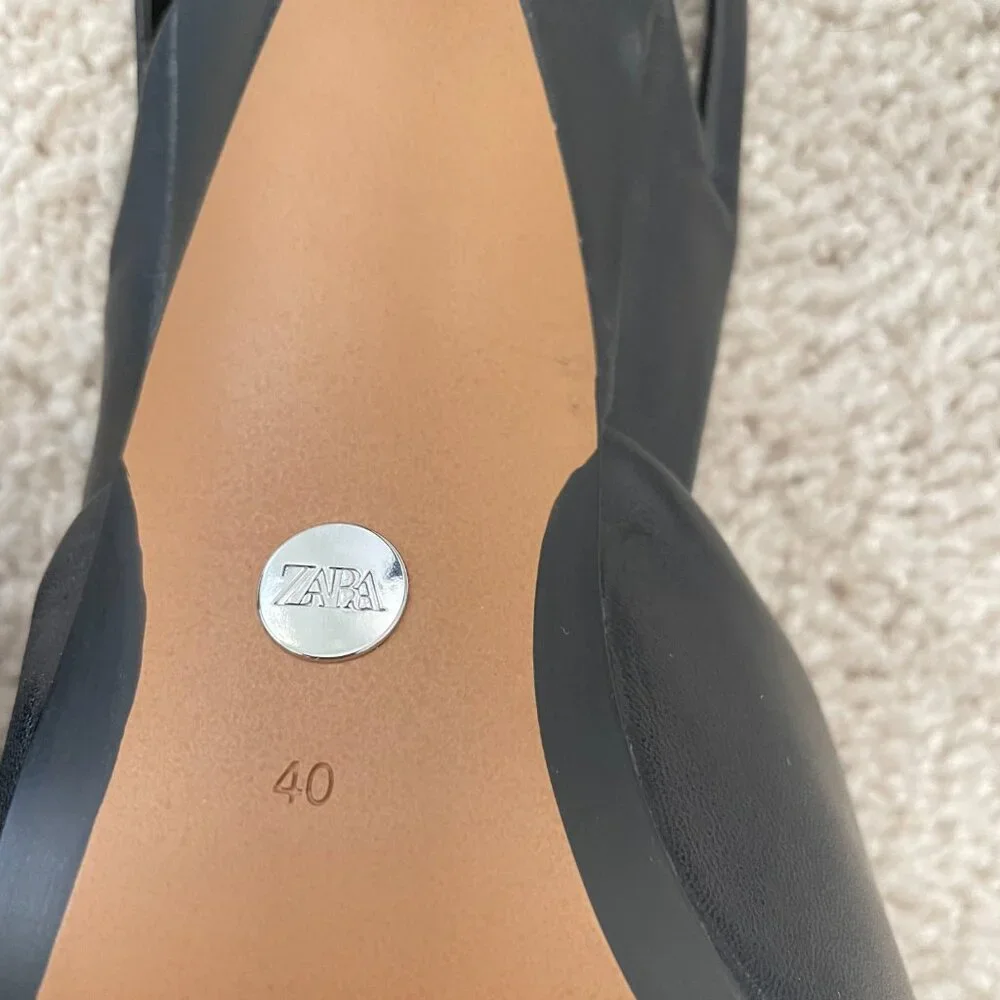 ZARA Chic Black Slingback Heels – Women’s Size 40 (US 9.5–10) - Picture 7 of 8